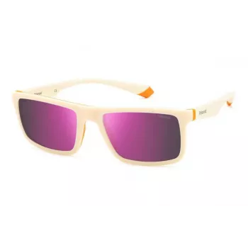 Polaroid PLD2134SIXN Herren Rechteck-Sonnenbrille - Schwarzer Rahmen Graue Gläser 56mm