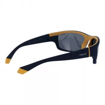 Polaroid PLD2135S642FN Herren Rechteck-Sonnenbrille - Schwarzer Rahmen, graue polarisierte Gläser, 65 mm