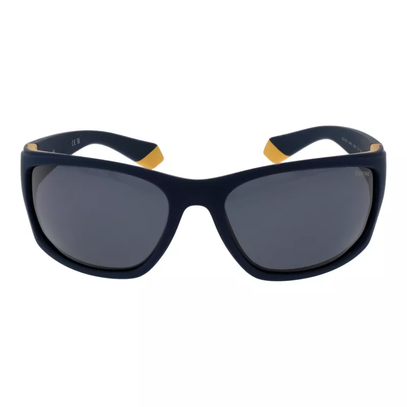 Polaroid PLD2135S642FN Herren Rechteck-Sonnenbrille - Schwarzer Rahmen, graue polarisierte Gläser, 65 mm