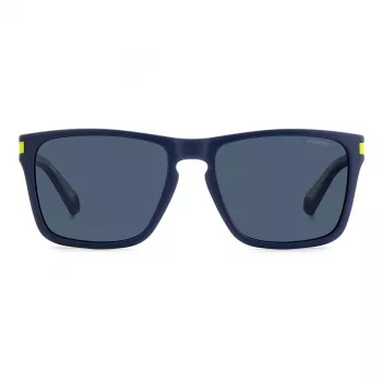 Polaroid PLD2139SFLL Unisex Rechteckige Sonnenbrille - Schwarzer Rahmen Graue Gläser 56mm