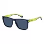 Polaroid PLD2139SFLL Unisex Rechteckige Sonnenbrille - Schwarzer Rahmen Graue Gläser 56mm