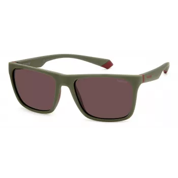 Polaroid PLD2141S0L9 Unisex Rechteckige Sonnenbrille - Havanna Rahmen, Braune Polarisierte Gläser