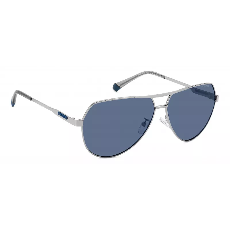 POLAROID PLD2145GSX6LB Herren Pilot-Sonnenbrille - Schwarzer Rahmen, Graue polarisierte Gläser, UV400