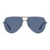 POLAROID PLD2145GSX6LB Herren Pilot-Sonnenbrille - Schwarzer Rahmen, Graue polarisierte Gläser, UV400