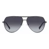POLAROID PLD2145GSXKJ1 Herren-Sonnenbrille Schwarzer quadratischer Rahmen Polarisierte graue Gläser 62mm