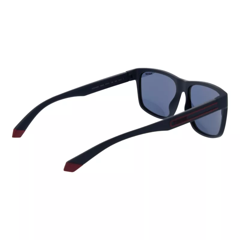 POLAROID PLD2149S57PJP Herren rechteckige polarisierte Sonnenbrille - Schwarzer Rahmen graue Gläser 57mm