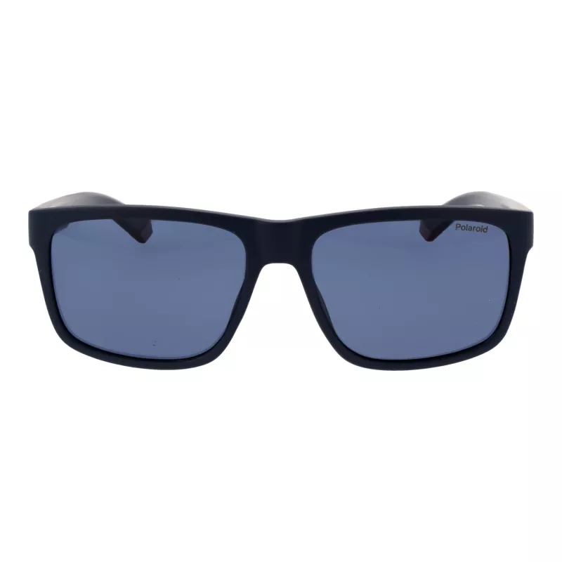 POLAROID PLD2149S57PJP Herren rechteckige polarisierte Sonnenbrille - Schwarzer Rahmen graue Gläser 57mm