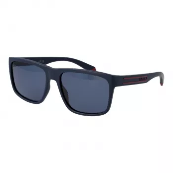 POLAROID PLD2149S57PJP Herren rechteckige polarisierte Sonnenbrille - Schwarzer Rahmen graue Gläser 57mm