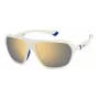 Polaroid PLD2152SVK6 Unisex Rechteck-Sonnenbrille - Schwarzer Rahmen, graue polarisierte Gläser, 59 mm