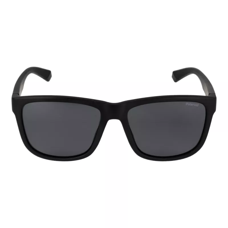 Polaroid PLD2155S57003 Herren-Rechteck-Sonnenbrille - Schwarzer Rahmen, graue polarisierte Gläser