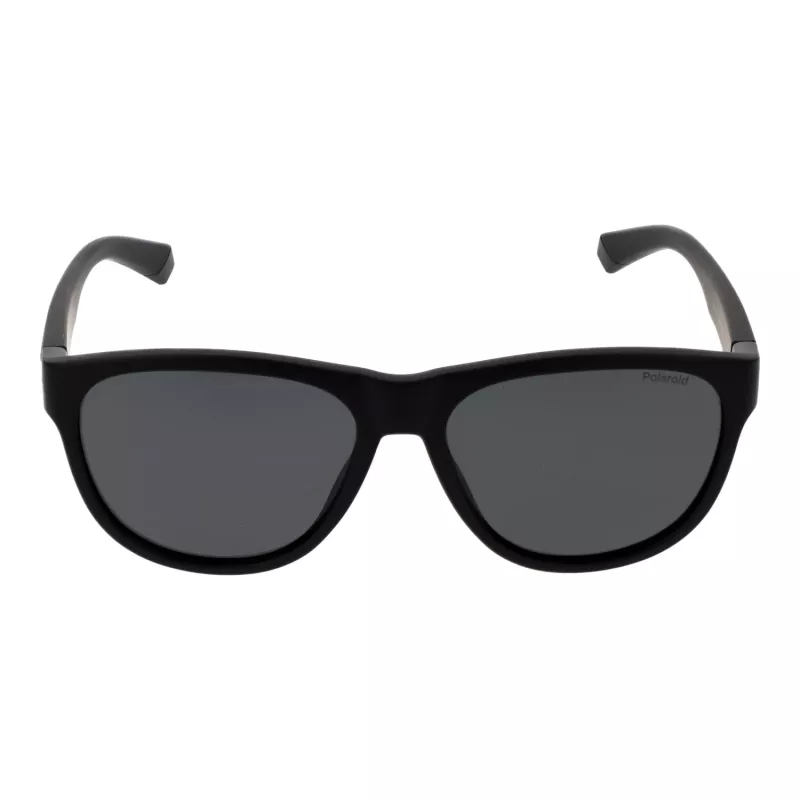 Polaroid PLD2156S56003 Unisex Rechteck-Sonnenbrille - Schwarzer Rahmen, Graue polarisierte TAC-Gläser, UV400-Schutz