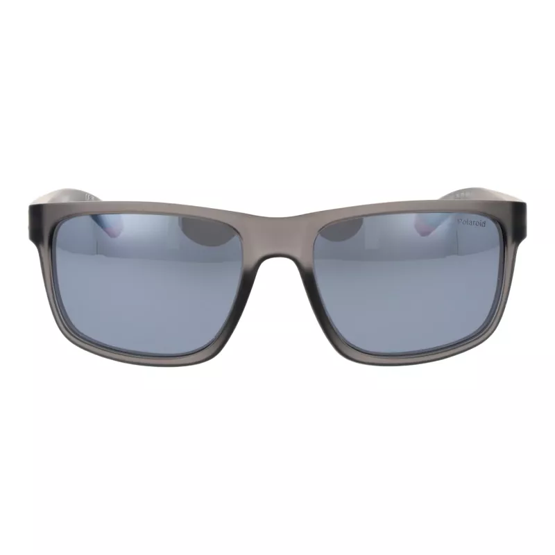 POLAROID PLD2157S57RIW Herren Rechteckige Polarisierte Sonnenbrille - Schwarzer Rahmen Graue Gläser 57/18/135 mm