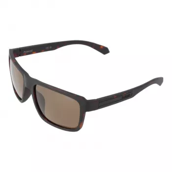 Polaroid PLD2158S58HGC Herren Rechteck-Sonnenbrille - Schwarzer Rahmen Graue Polarisierte Gläser 58mm