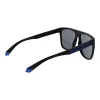 POLAROID PLD2162S580VK Herren-Rechteck-Sonnenbrille - Schwarzer Rahmen, Graue polarisierte Gläser, 58 mm