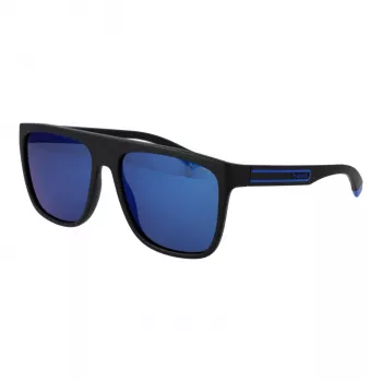 POLAROID PLD2162S580VK Herren-Rechteck-Sonnenbrille - Schwarzer Rahmen, Graue polarisierte Gläser, 58 mm