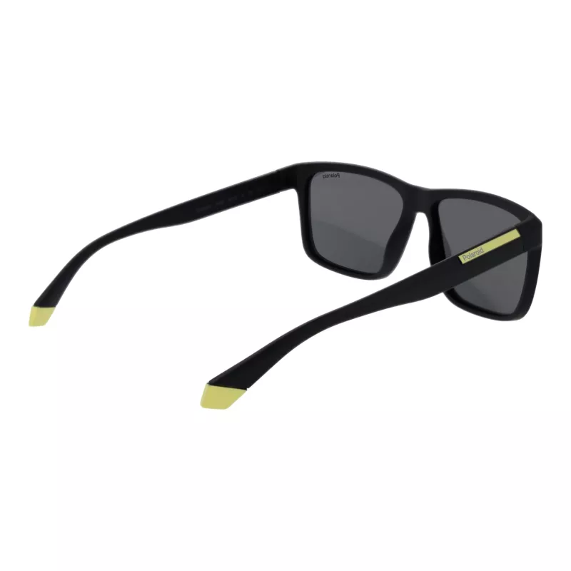 POLAROID PLD2164S58003 Herren Rechteckige Polarisierte Sonnenbrille - Schwarz/Grau 58mm