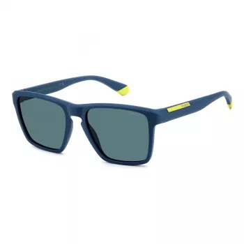 Polaroid PLD2167S2FN Herren-Sonnenbrille im Quadrat - Schwarzer Rahmen, graue polarisierte Gläser