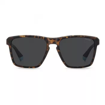 Polaroid PLD2167SN9P Herren-Rechteck-Sonnenbrille - Schwarzer Rahmen, Graue polarisierte Gläser