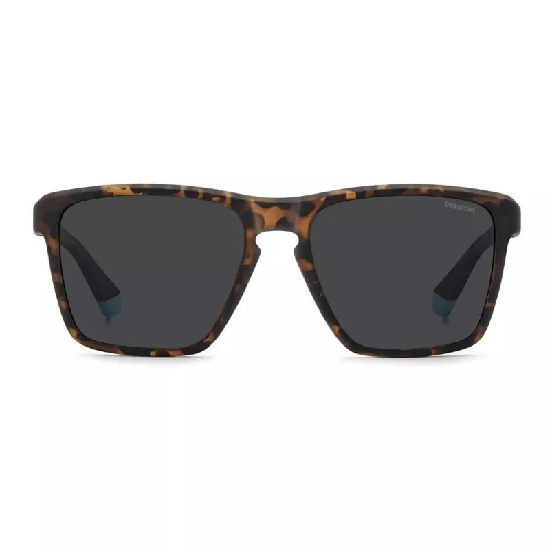 Polaroid PLD2167SN9P Herren-Rechteck-Sonnenbrille - Schwarzer Rahmen, Graue polarisierte Gläser