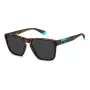 Polaroid PLD2167SN9P Herren-Rechteck-Sonnenbrille - Schwarzer Rahmen, Graue polarisierte Gläser