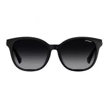 POLAROID PLD4089FS807 Damen-Sonnenbrille - Schwarzer Rahmen, graue polarisierte Gläser, 55 mm