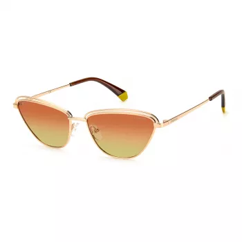 POLAROID PLD4102SDDB Damen-Sonnenbrille - Havanna-Braun Acetatrahmen, Braune polarisierte Gläser, 56 mm