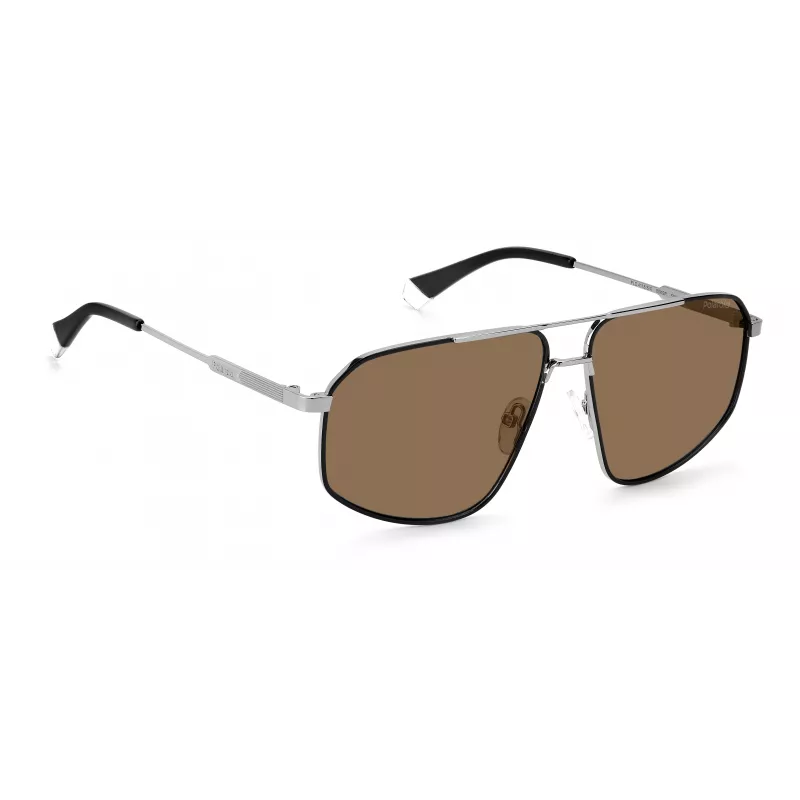 Polaroid PLD4118SX85KS Herren-Sonnenbrille, eckig - Havanna-Gestell, braune polarisierte Gläser - 59 mm
