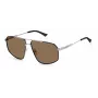 Polaroid PLD4118SX85KS Herren-Sonnenbrille, eckig - Havanna-Gestell, braune polarisierte Gläser - 59 mm