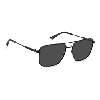 POLAROID PLD4134SX807M Herren Polarized Sonnenbrille - Schwarzer Rahmen Graue Gläser 57mm