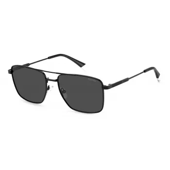 POLAROID PLD4134SX807M Herren Polarized Sonnenbrille - Schwarzer Rahmen Graue Gläser 57mm