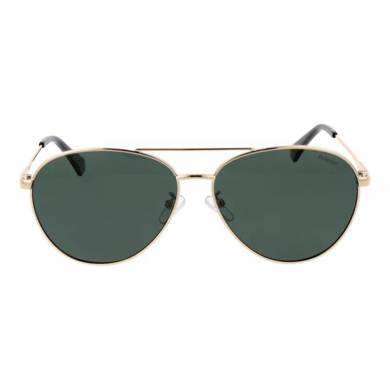 Polaroid PLD4142GSX60P Unisex Rechteck-Sonnenbrille - Schwarzer Rahmen, graue polarisierte Gläser - 60/14/145 mm