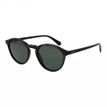 Polaroid PLD4153S50086 Herren eckige Havanna Acetat-Sonnenbrille mit grauen polarisierten Gläsern