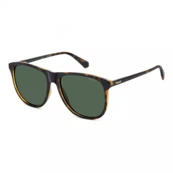POLAROID PLD4178S086 Herren Rechteckige Polarisierte Sonnenbrille Havana 55mm