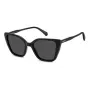 Polaroid PLD4189S807 Damen-Rechteck-Sonnenbrille - Schwarzer Rahmen, graue polarisierte Gläser, 53 mm