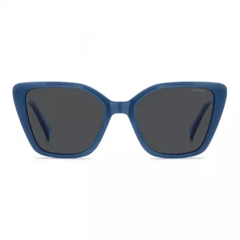 Polaroid PLD4189SMVU Damen-Sonnenbrille - Schwarzer Rahmen, graue polarisierte Gläser, 53 mm