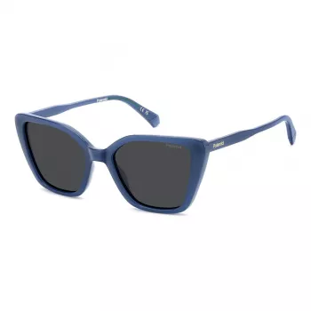 Polaroid PLD4189SMVU Damen-Sonnenbrille - Schwarzer Rahmen, graue polarisierte Gläser, 53 mm
