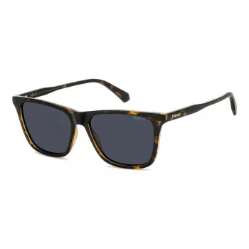 Polaroid PLD4190S086 Herren Rechteckige Havana Sonnenbrille mit Polarisierenden Braunen Gläsern