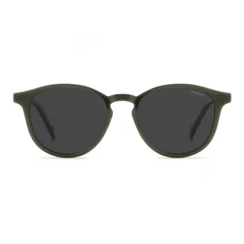 Polaroid PLD4191S4C3 Herren-Sonnenbrille - Grauer eckiger Rahmen mit polarisierten grauen Gläsern