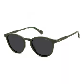 Polaroid PLD4191S4C3 Herren-Sonnenbrille - Grauer eckiger Rahmen mit polarisierten grauen Gläsern
