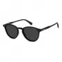 POLAROID PLD4191S807 Herren eckige Sonnenbrille - Schwarzer Rahmen graue polarisierte Gläser 51mm