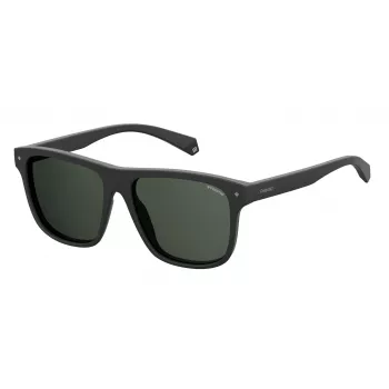Polaroid PLD6041S807M9 Herren Rechteckige Sonnenbrille - Schwarzer Rahmen Graue Gläser 56/16/145 mm