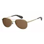 Polaroid PLD6070SXJ5GS Damen-Rechteck-Sonnenbrille - Havanna-Acetatrahmen, graue polarisierte Gläser, 56 mm