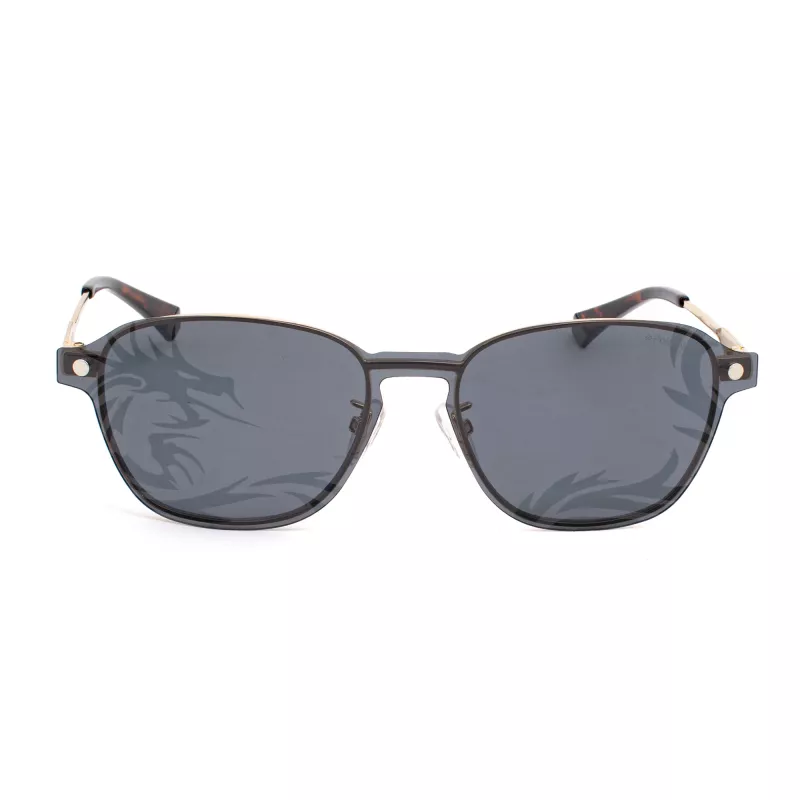 POLAROID PLD6119GCSJ5G Unisex Rechteckige Sonnenbrille - Havana Rahmen, Graue Polariserte Gläser, 53 mm
