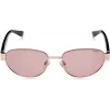 Polaroid PLD6123S-EYR Unisex Rechteckige Sonnenbrille - Schwarzer Rahmen, graue polarisierte Gläser, 54 mm