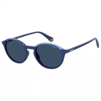 POLAROID PLD6125S-PJP Unisex Pilot Sonnenbrille - Schwarzer Rahmen, Graue polarisierte Gläser, 50 mm