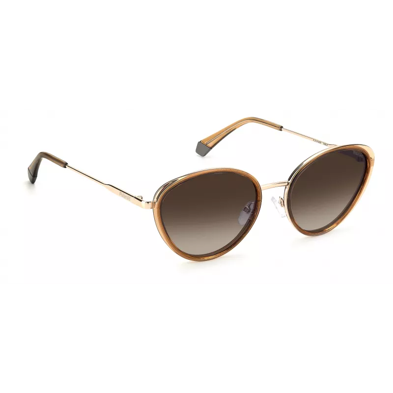 Polaroid PLD6145S10ALA Damen-Sonnenbrille im Square-Stil - Havana-Bügel, braune polarisierte Gläser, 56 mm