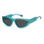 POLAROID PLD6169S1ED Unisex Square Sunglasses - Black Frame Grey Polarized Lens 55mm