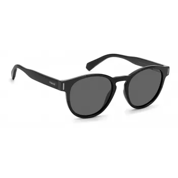 Polaroid PLD6175S807M9 Unisex Rechteckige Sonnenbrille - Schwarzer Rahmen Graue Polarisierte Gläser 51mm