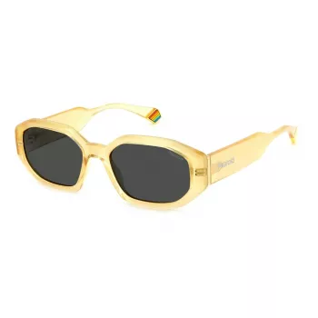 Polaroid PLD6189S40G Damen-Sonnenbrille im Square-Design - Havana-Gestell, braune polarisierte Gläser - 55/18/140 mm