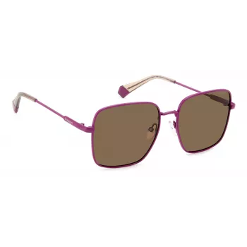 Polaroid PLD6194SX1JZF Damen-Sonnenbrille, quadratisch, Acetat, Havana Braun, polarisiert, UV400